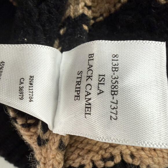 Rails Cardigan Sweater Womens XL Black Camel Stripe Isla Puff Sleeve Button - Picture 7 of 13